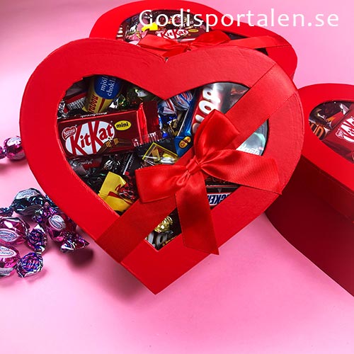 Alla Hjärtans Dag hjärta - present med godis - godisportalen.se
