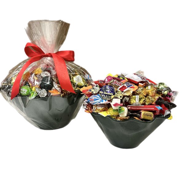 Godisskål Julgrön Glitter - Julgodis med färskt gott inslaget godis till företag, kollega eller vän - Godisportalen.se